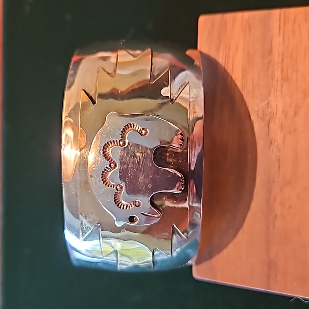Sterling Silver and Gold Fill Bear Cuff Bracelet